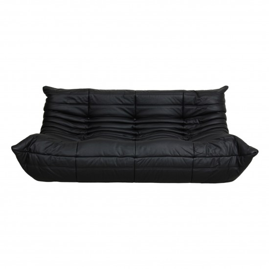 Buy TOGO 3 seater sofa in black leather CPHClassic